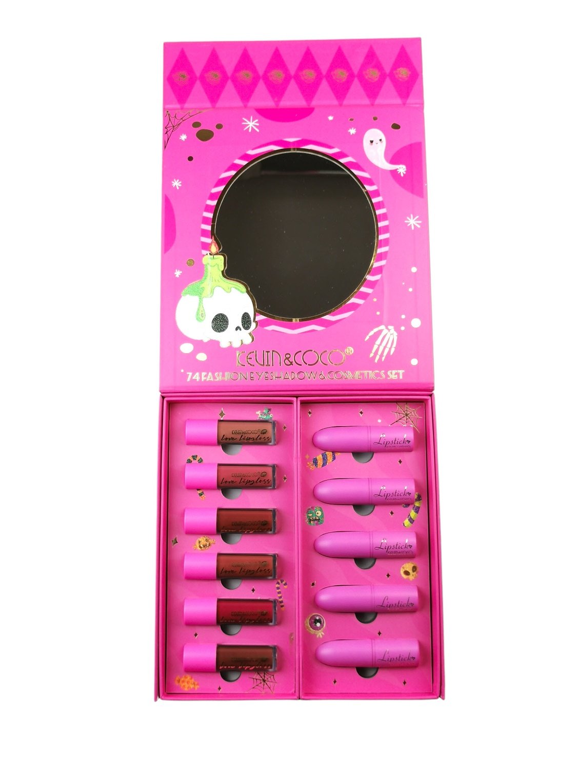 Halloween Smink Makeup Set Ögonskugga Läppstift och Läppglans