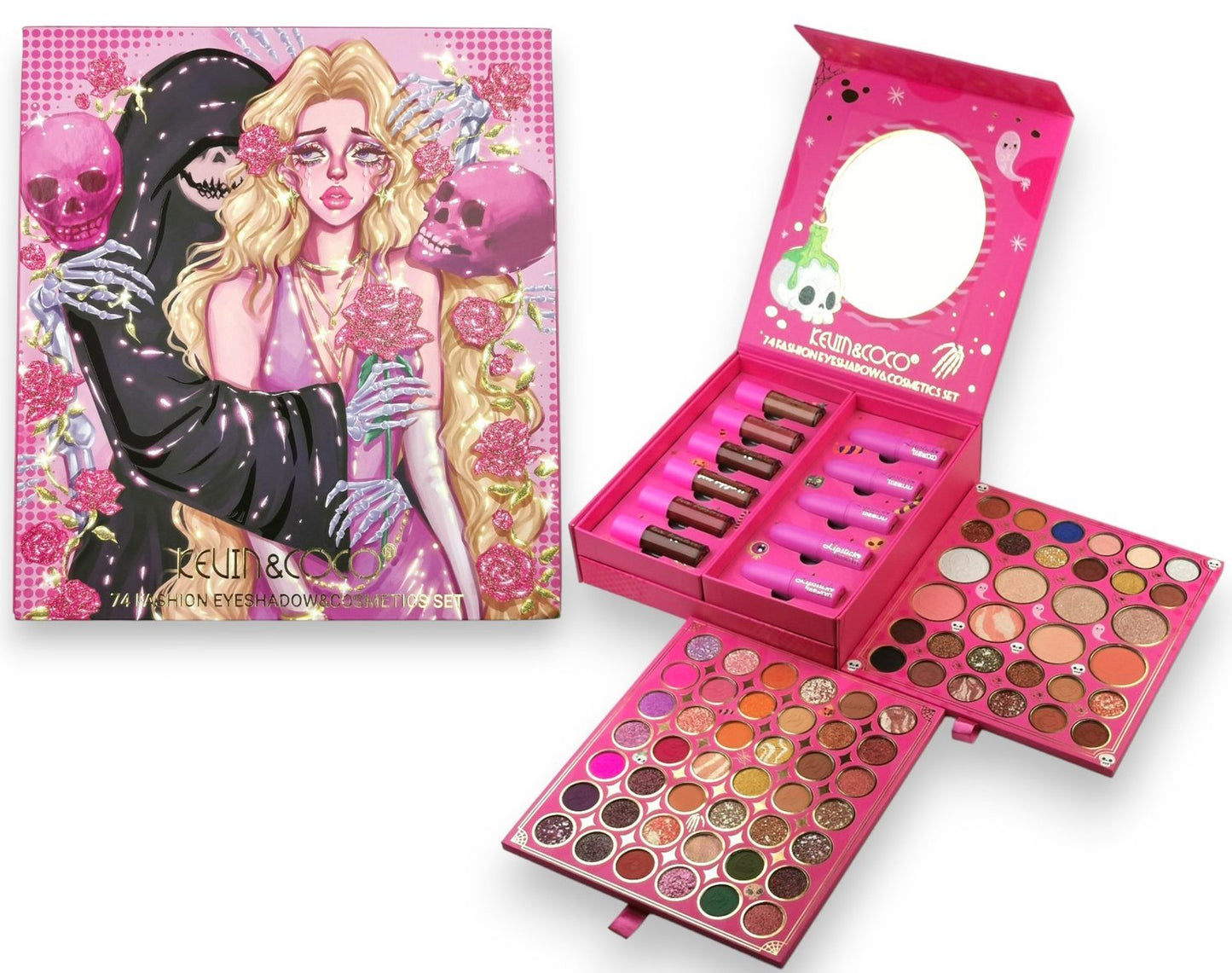 Halloween Smink Makeup Set Ögonskugga Läppstift och Läppglans