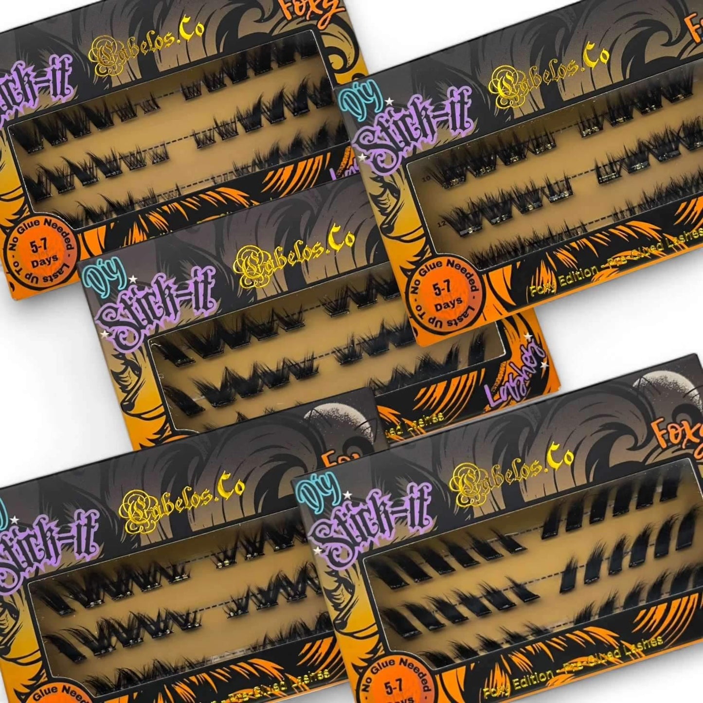 Stick-it Lashes Foxy Lösögonfransar för fransförlängning DIY, Stick-it Lashes Foxy Falske øjenvipper til øjenvippeforlængelse DIY, Stick-it Lashes Foxy False Eyelashes for Eyelash Extensions DIY.