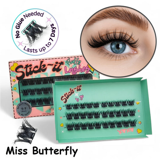 volym klusterfransar – Stick-it Lashes för fyllig volym och enkel applicering utan lim, håller upp till 7 dagar
