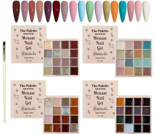 Gel Nagellack Palett – Mousse UV Gellack - SugarPepper.se
