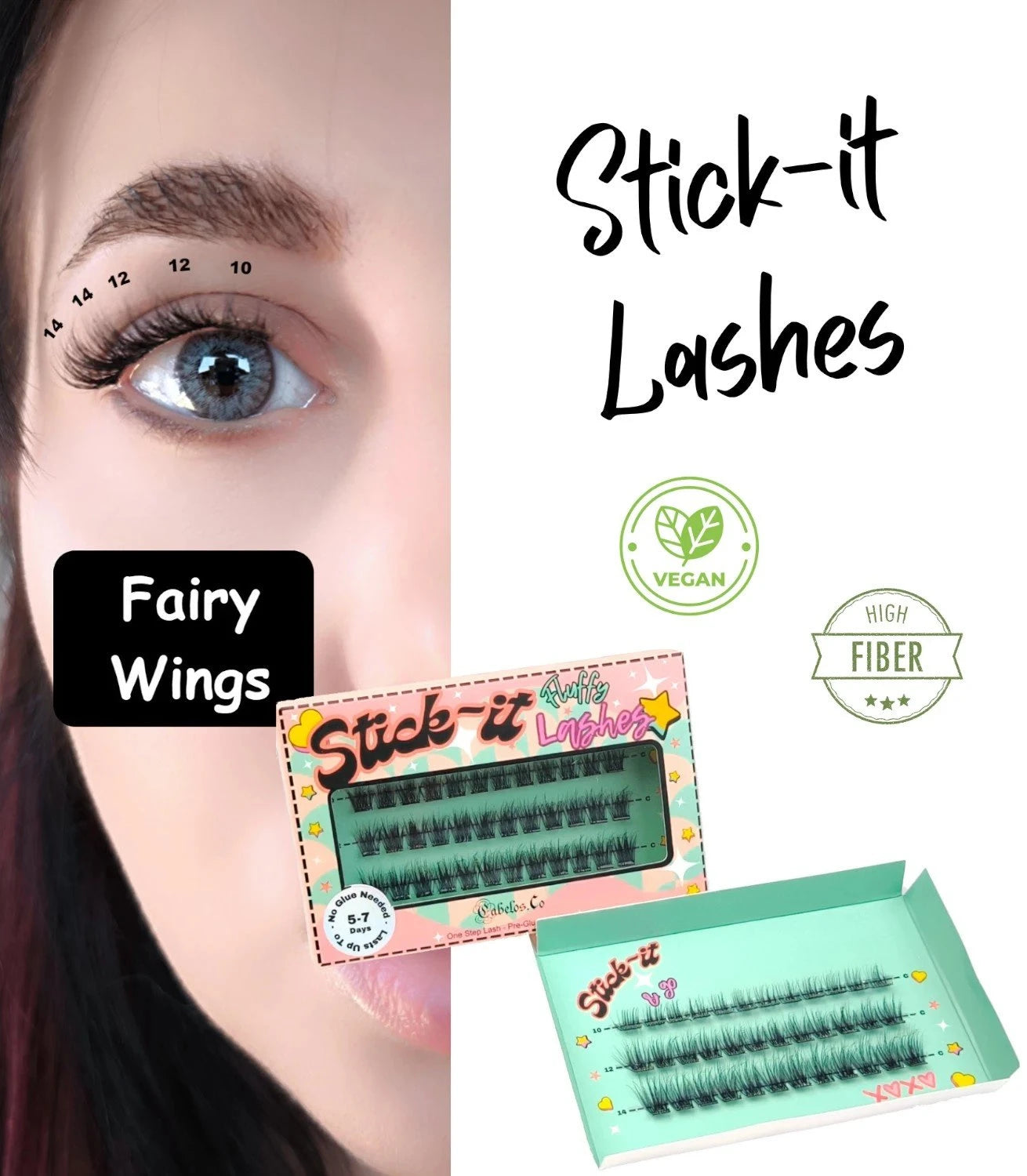 Stick-it lashes lösögonfransar utan franslim Easy Lash Extension don't need lash glue self sticking lash cluster diy